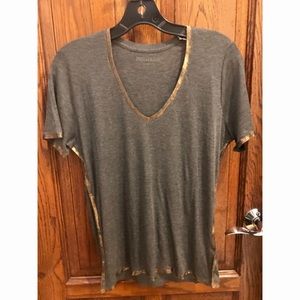 Zadig & Voltaire Gray V Neck T Shirt Size S NWT